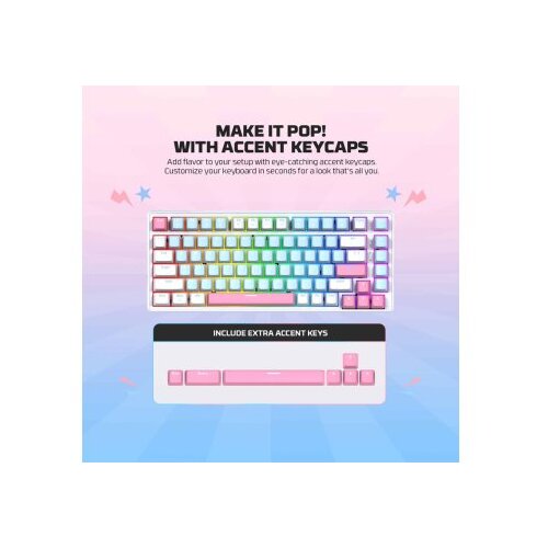 Fantech tastatura mehanička gaming  MK612 atom x83 ame bela (rosie switch) Cene