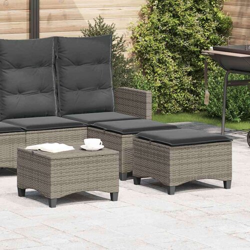 VidaXL Vrtni tabure s jastucima 2 kom sivi 55x55x36 cm poliratan Slike