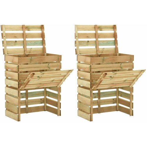  Komposter s letvicama 2 pcs Zelena 110 x 58 x 113 cm Slike