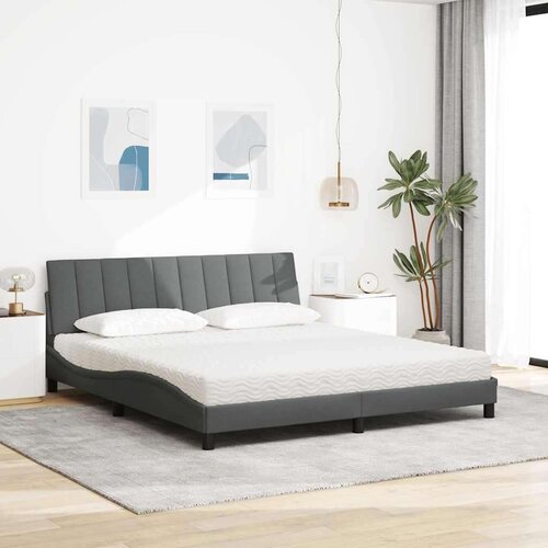 VidaXL Krevet s madrac svjetlosivi 180x200cm tkanina Slike