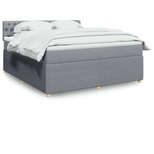 VidaXL Krevet s oprugama i madracem svjetlosivi 180x200 cm od tkanine Slike