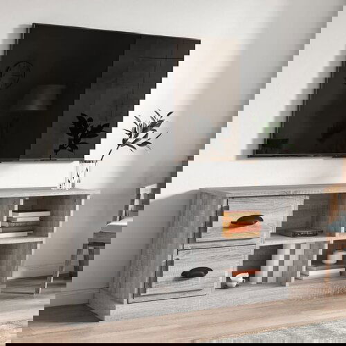 The Living Store TV omarica siva sonoma 102x35,5x47,5 cm inženirski les - TV Omarica, (21376277) Slike