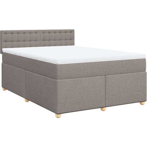 vidaXL Box spring postelja z vzmetnico taupe 140x190 cm blago, (21304530) Cene