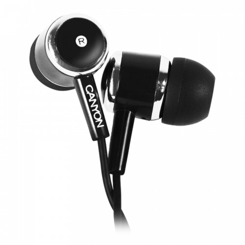 Canyon EPM- 01 Stereo earphones with microphone, Black, cable length 1.2m, 23*9*10.5mm,0.013kg Cijene
