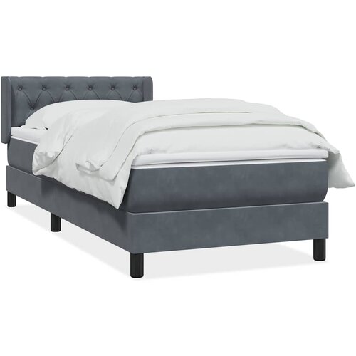 vidaXL Box spring krevet s madracem tamnosivi 80 x 220 cm bar&scaron;unasti Cijene