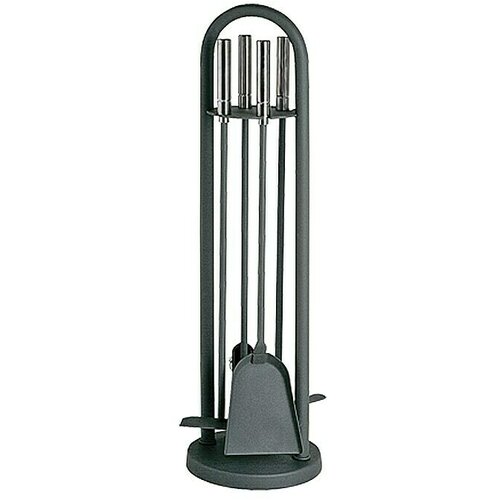 Lienbacher Garnitura za kamin (4-dij., S ručkama od plemenitog čelika, Antracit, Visina: 70 cm) Cijene