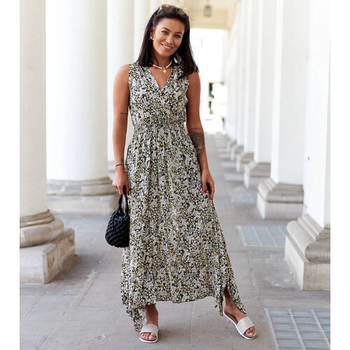 Gemre Black dress with Napolitano flowers Slike