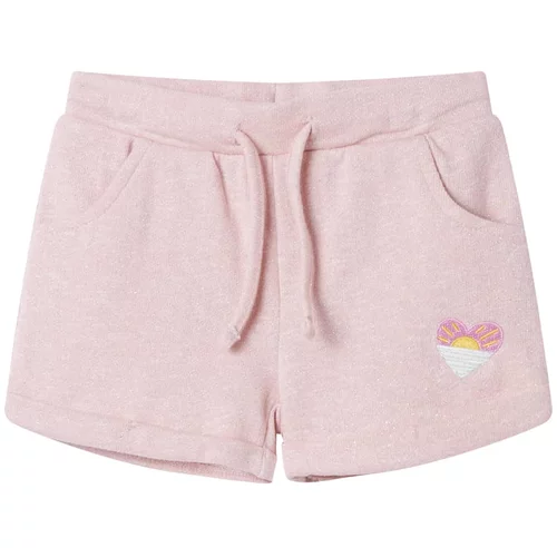 vidaXL Otroške kratke hlače z vrvico mešana svetlo roza 92
