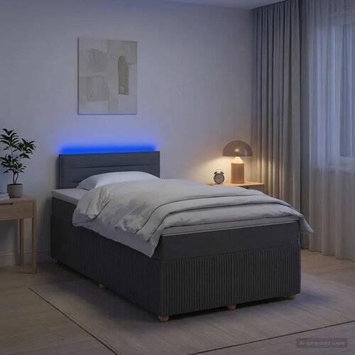  Boxspring krevet s madracem Tamnosiva 120 x 190 cm Tkanina - Tamnosiva 120 x 190 cm Dizajn linija Cene