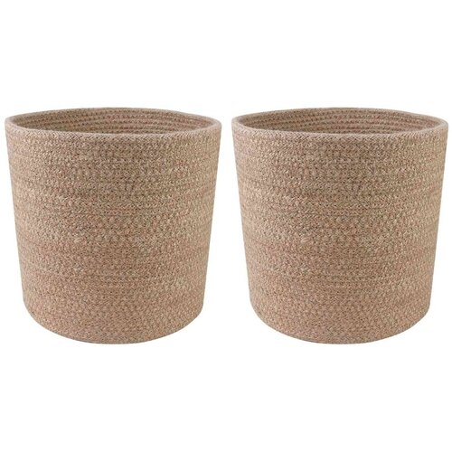  Set saksija za biljke 2 kom. Prirodna &amp;Oslash; 21 x 21 cm 100% Jut - Prirodna &amp;Oslash; 21 x 21 cm Slike