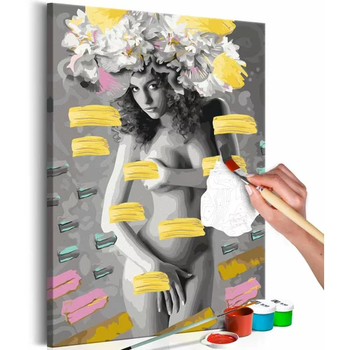  Slika za samostalno slikanje - Naked Woman With Flowers 40x60