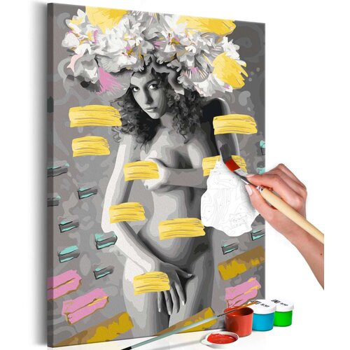  Slika za samostalno slikanje - Naked Woman With Flowers 40x60 Slike