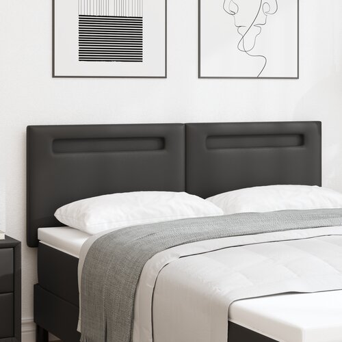 VidaXL Naslon za glavo Preprost dizajn Črna 140 cm Umetno usnje Slike