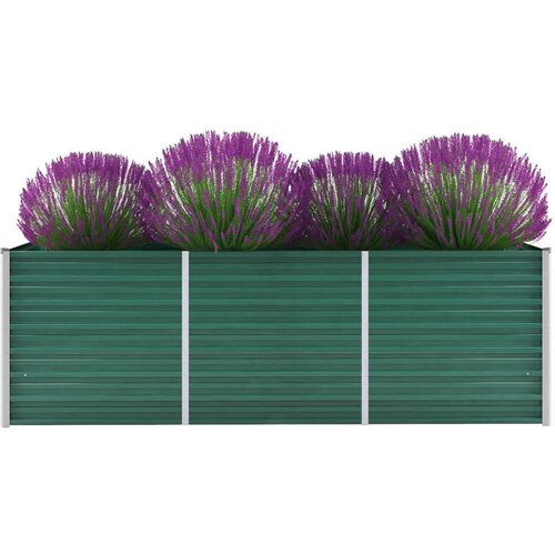 VidaXL Visoka greda iz pocinkanega jekla 240x80x77 cm zelene barve, (20611471) Slike