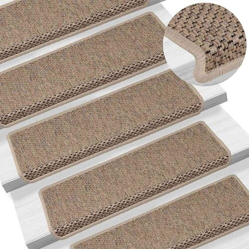 VidaXL Samoljepljivi otirači za stepenice 30kom 65x21x4cm boja pijeska Slike