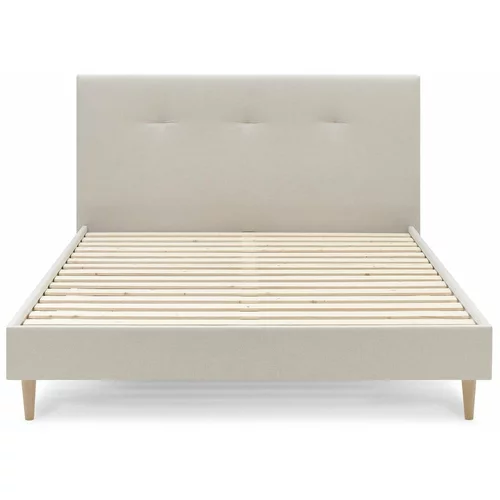 Bobochic Paris Bež tapecirani bračni krevet s podnicom 160x200 cm Tory -