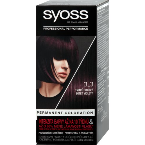 Syoss Permanent Coloration trajna barva za lase 50 ml odtenek 3-3 Dark Violet Cene