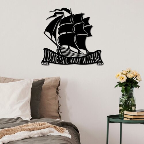 Wallity Zidna dekoracija Come Away, 55 x 50 cm, Crna Cene