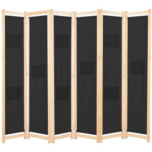 vidaXL Paravan 6-delni 240x170x4 cm črno blago Cene