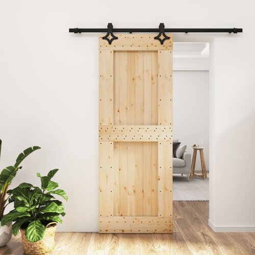 vidaXL Klizna vrata s priborom za montažu 80 x 210 cm masivna borovina Cijene