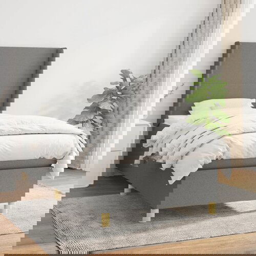 The Living Store Box spring postelja z vzmetnico temno siva 90x190 cm blago - Box Spring Postelja, (21515800) Slike