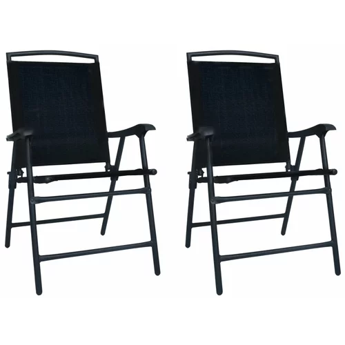 vidaXL Sklopive vrtne stolice od tekstilena 2 kom crne