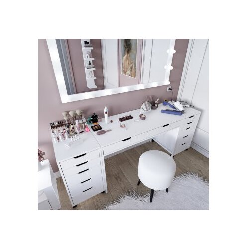 Hanah home Duru 1600-55 Matte White Make-Up Table Slike