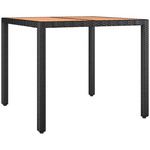  5-dijelni vrtni bistro set od poliratana s jastucima crni Crna 90 x 90 x 75 cm Slike