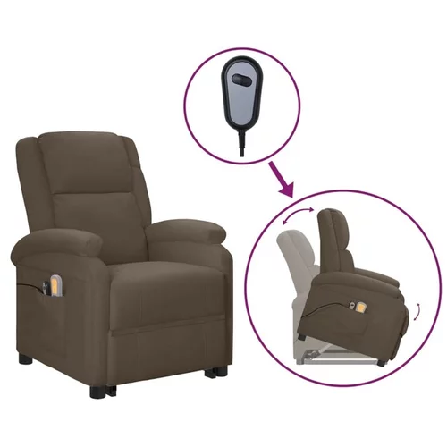  Električni masažni stol s funkcijo vstajanja sivo um. usnje