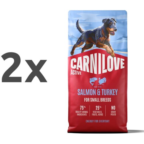 Carnilove Dog Active Adult Mini, briketi - losos in puran 2 x 12 kg Cene