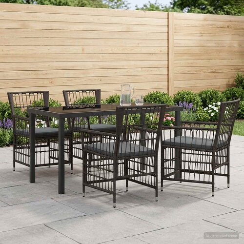  Vanjski set za objedovanje 5 kom. Crna poliratan Cijene