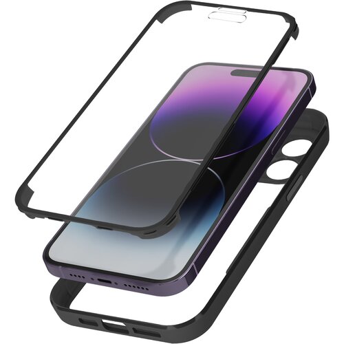 AVIZAR Ovitek iPhone 14 Pro, zadnji del iz pleksiglasa z crno obrobo, (20616195) Slike