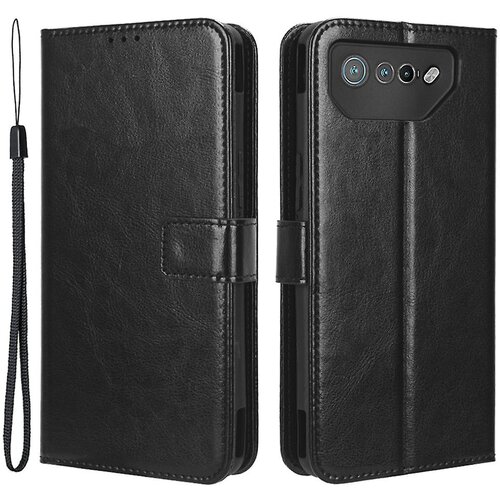 INORCO Ovitek s stojalom za telefon Asus ROG Phone 7 5G, odporen proti praskam Crazy Horse Texture Denarnica PU usnjen ovitek za telefon, (22035851) Slike