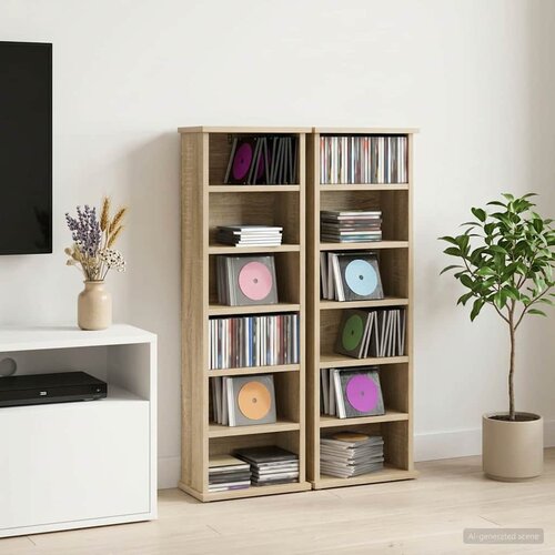 Cd ormar 2 kom. Hrast sonoma 60 x 17 x 92 cm Konstruirano drvo Slike