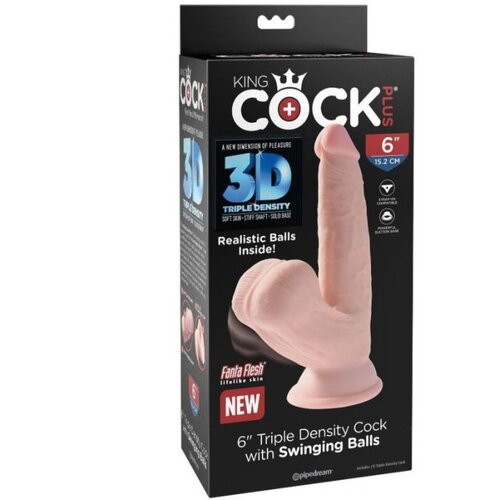 King Cock Dildo Plus 3D 6 z zibajočimi se modi Cene