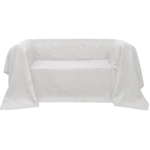VidaXL Prekrivač za Kauč Mikro-fiber Krem 140 x 210 cm Slike