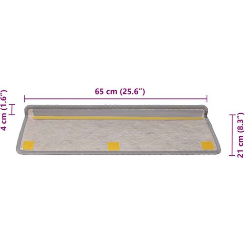 VidaXL Samoljepljivi otirači za stepenice 30 kom 65x21x4 cm srebrni Slike
