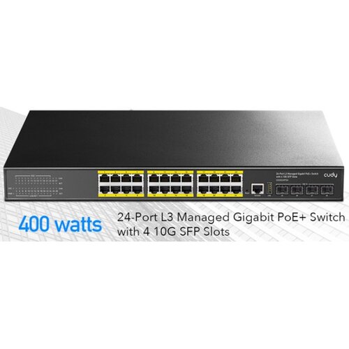Cudy GS5024S4 24-Port Layer 3 Managed Gigabit Switch with 4 10G SFP Slots Cene