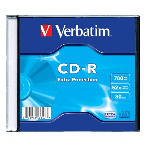 Verbatim CD-R 43347 Single Slim, Omot, Extra Protection 700MB 52x disk Slike