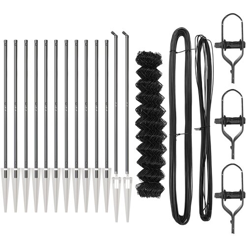VidaXL Ograda od lanca s 13 čepova 1.2x25 m Galvanizirani čelik Slike