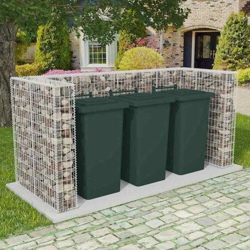  Gabionska ograda za tri kante za otpad od čelika 250x100x120 cm Cijene
