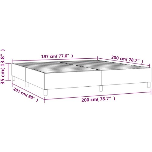  Okvir za krevet s oprugom tamnosivi 200x200 cm od tkanine Slike