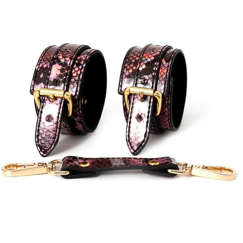 Kiotos Hand Cuffs Reptile Gold/Pink