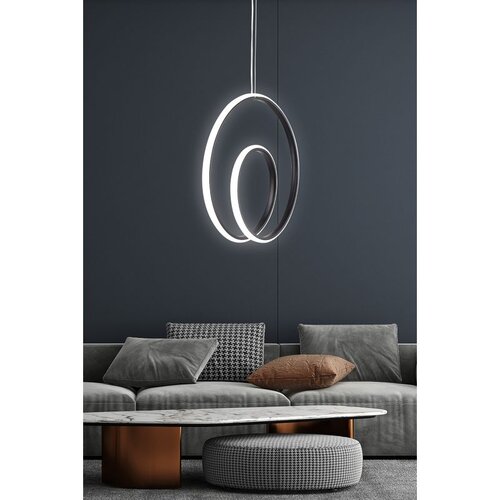 Opviq geminorus black-white light black chandelier Cene