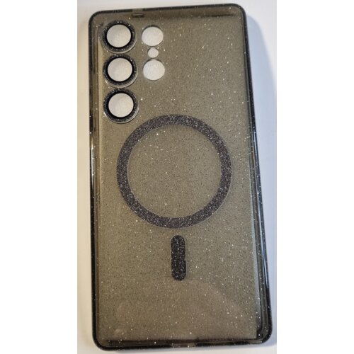 Onasi Silikonski ovitek Glitter MagSafe za Samsung Galaxy S25 Ultra 5G - prozorno črn z bleščicami Cene