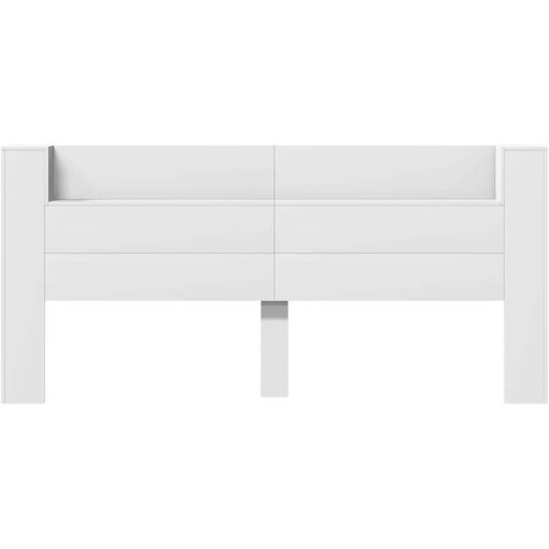 vidaXL Omarica za vzglavje postelje LED bela 220x16,5x103,5 cm Cene