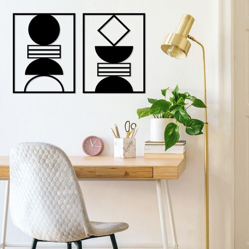 Wallity Zidna dekoracija Geometrical 2, 86x52 cm, 1.5 mm, Crna Slike