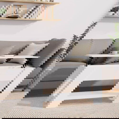 vidaXL Klubska mizica bela 101x49x52 cm konstruiran les Cene