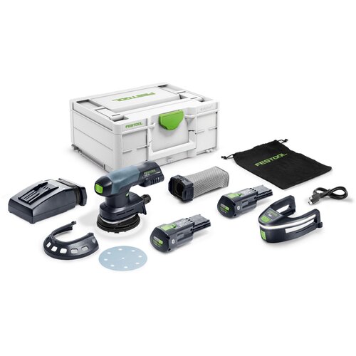 Festool Baterijski ekscentrični ETSC 125 brusilnik 3,0 I-Plus, vklj. 2 kos 3 Ah baterijskih paketov, 1x polnilnik in Cene