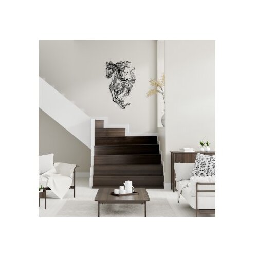WALLXPERT Zidna dekoracija Cavallo-1, 41 x 66 cm, Crna Cene